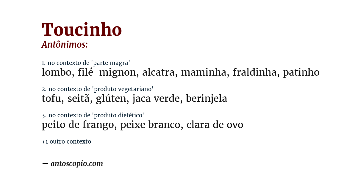 Antônimo de toucinho