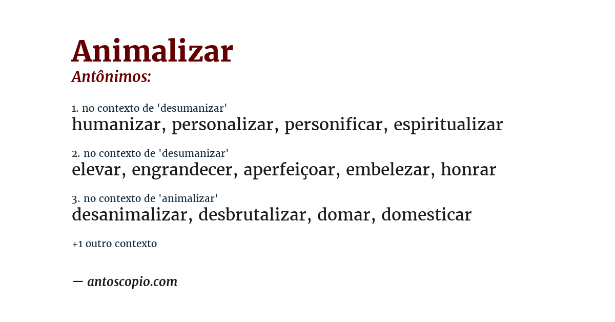 Antônimo de animalizar
