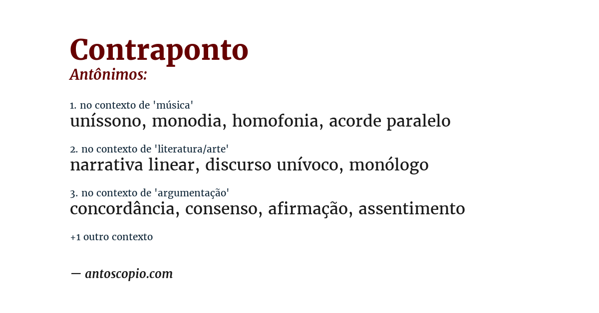 Antônimo de contraponto