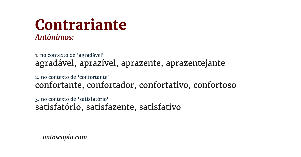 Antônimo de contrariante