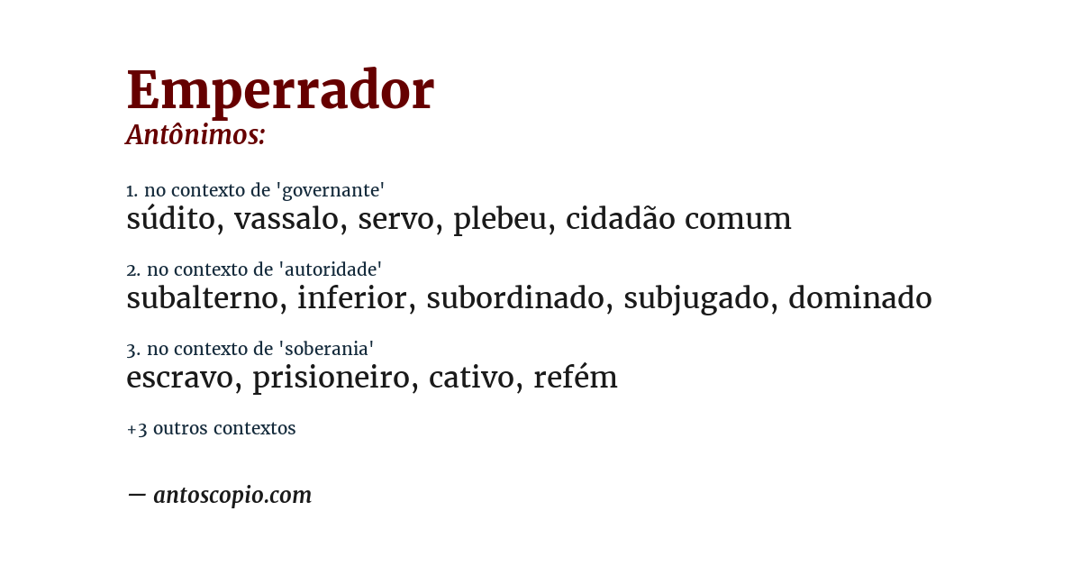 Antônimo de emperrador
