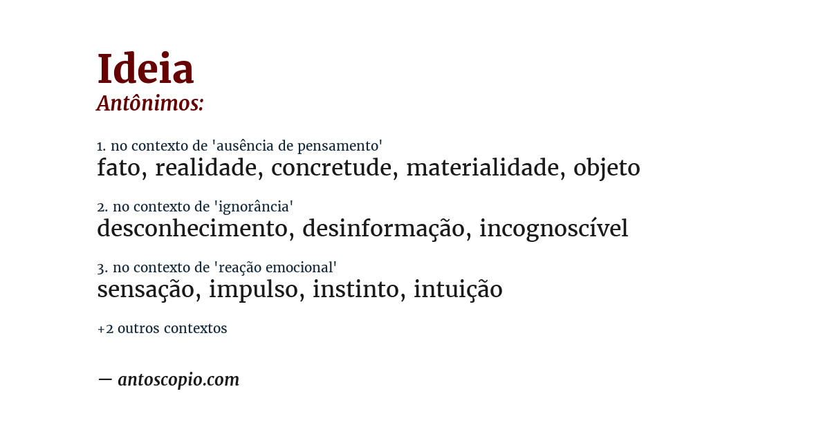 Antônimo de ideia