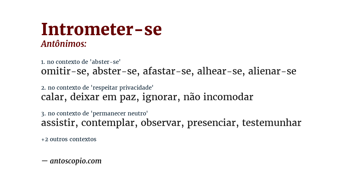 Antônimo de intrometer-se