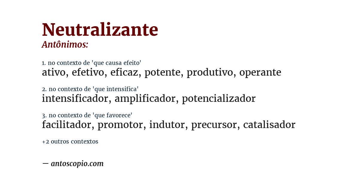 Antônimo de neutralizante