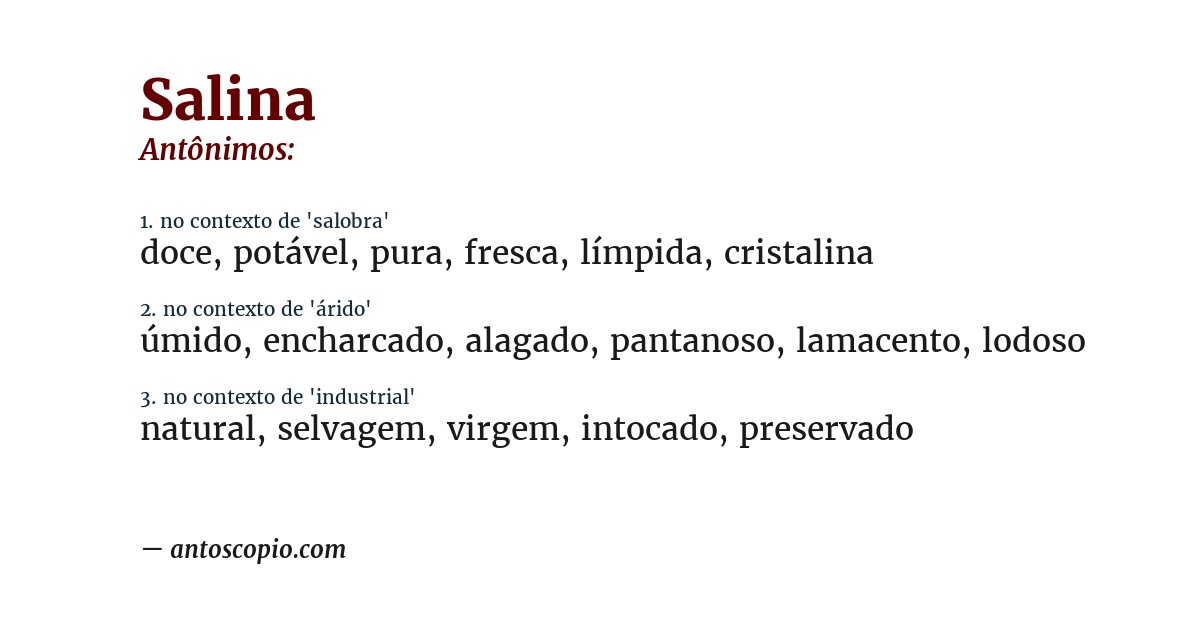 Antônimo de salina