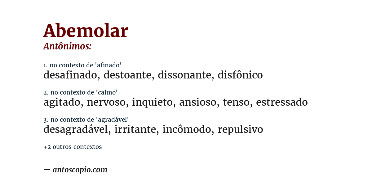 Antônimo de abemolar