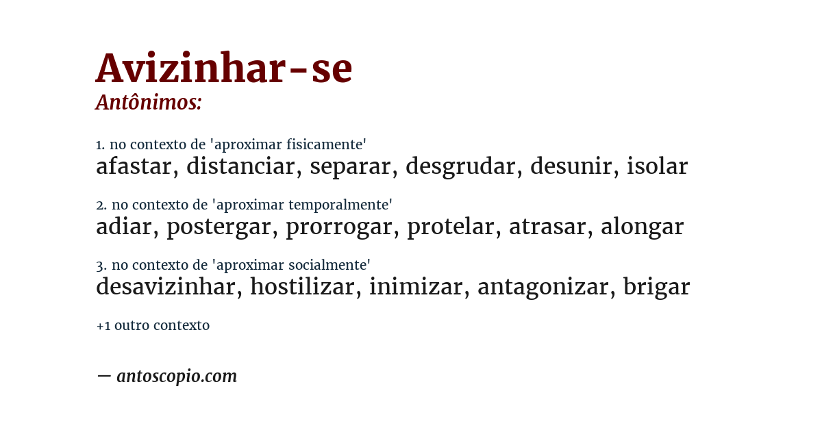 Antônimo de avizinhar-se