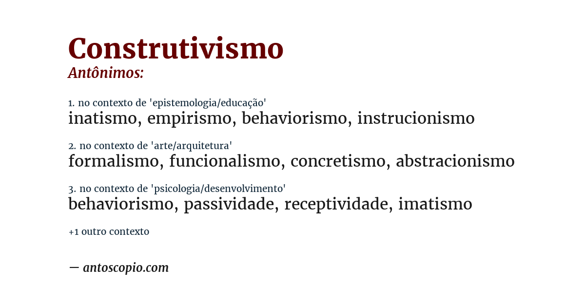Antônimo de construtivismo