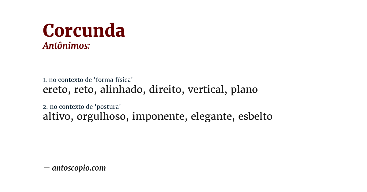 Antônimo de corcunda