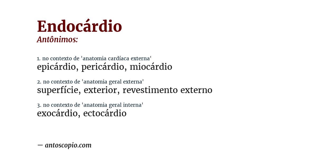 Antônimo de endocárdio