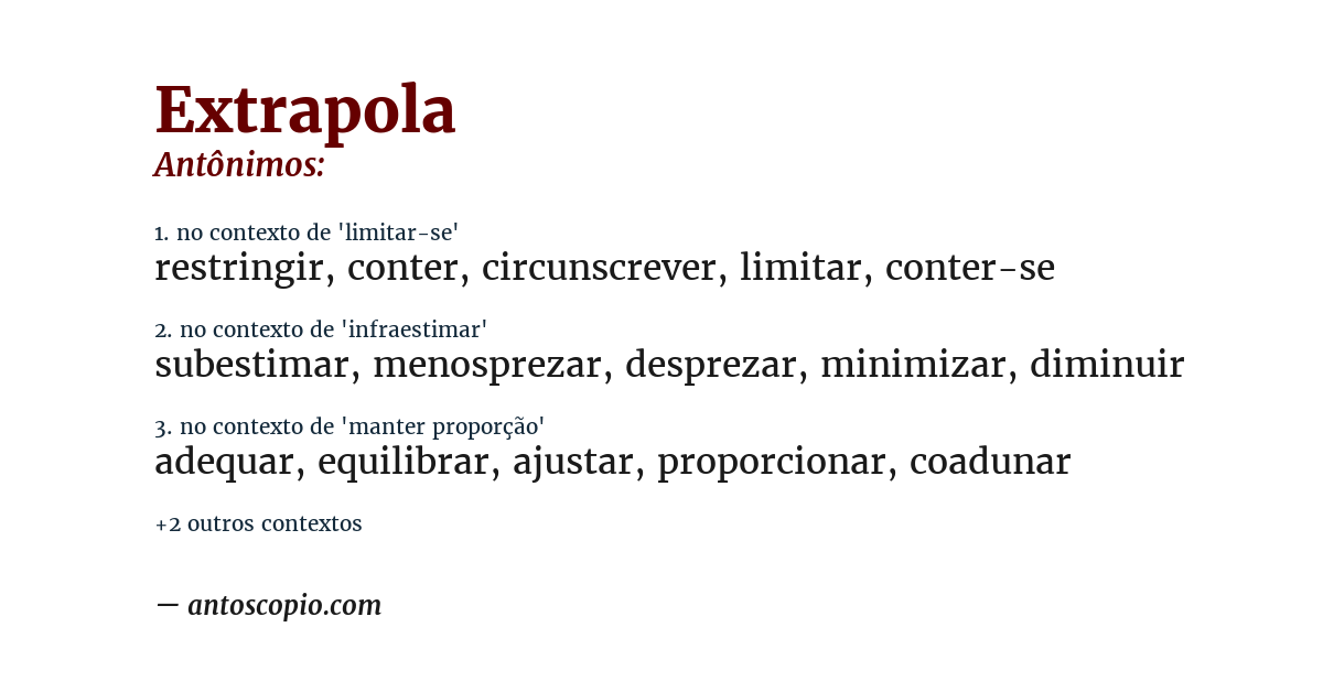 Antônimo de extrapola