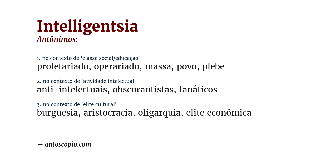 Antônimo de intelligentsia