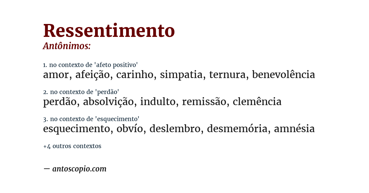 Antônimo de ressentimento