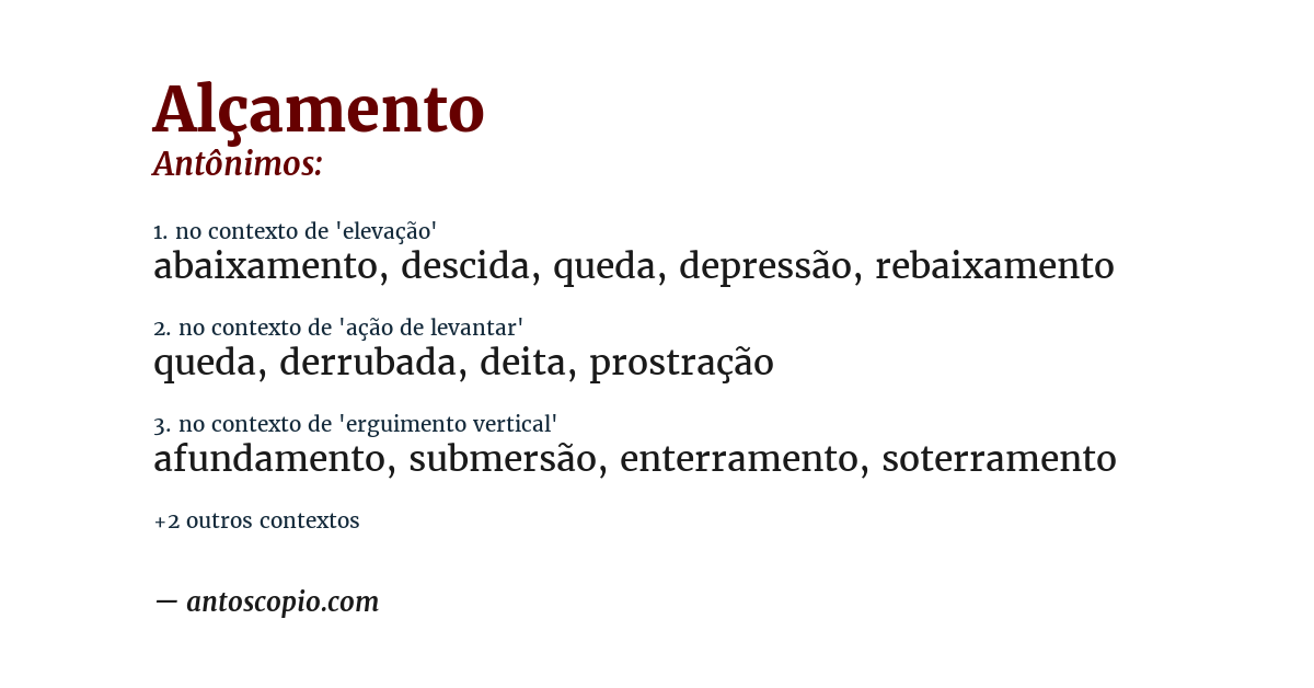 Antônimo de alçamento