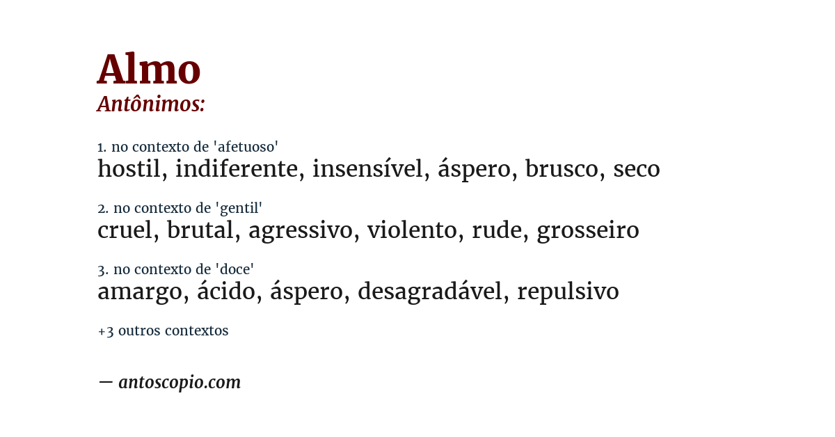 Antônimo de almo