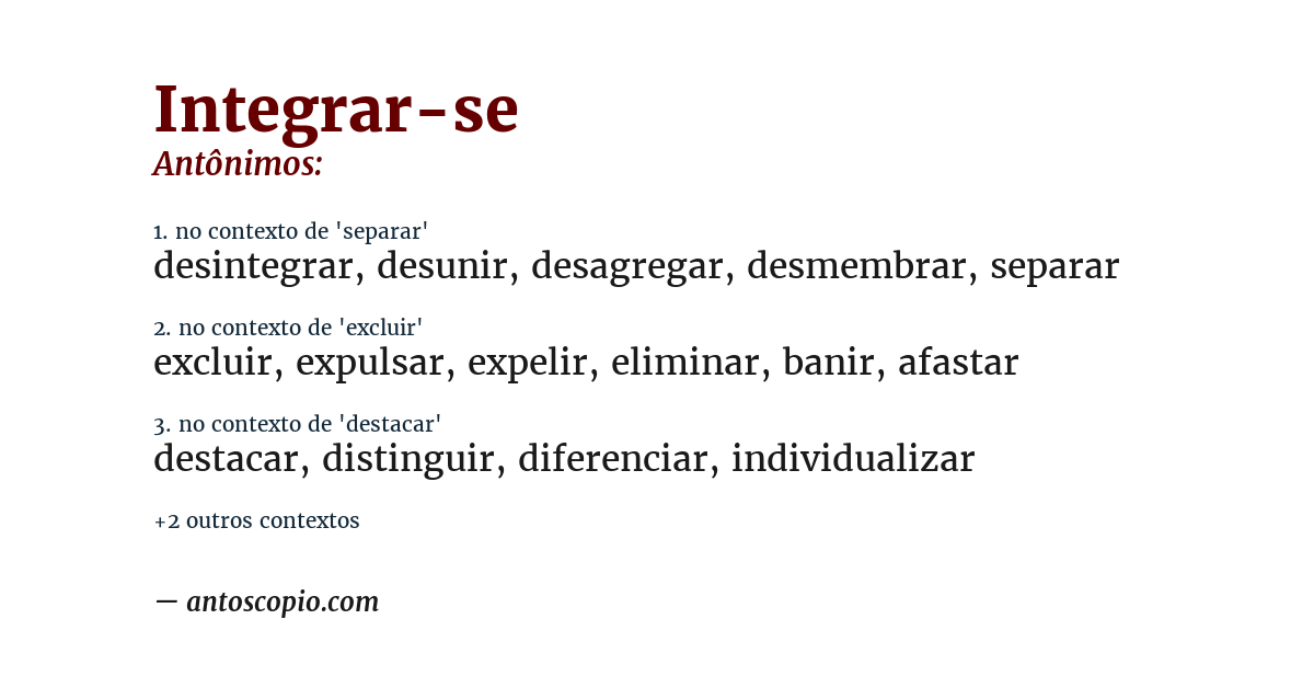 Antônimo de integrar-se