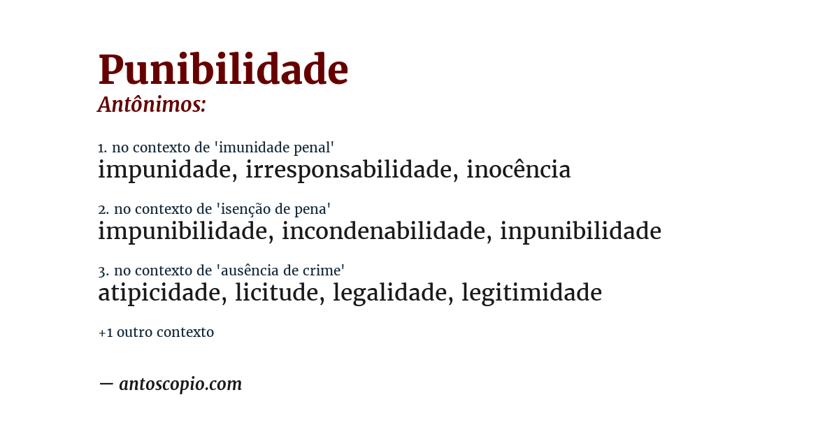 Antônimo de punibilidade