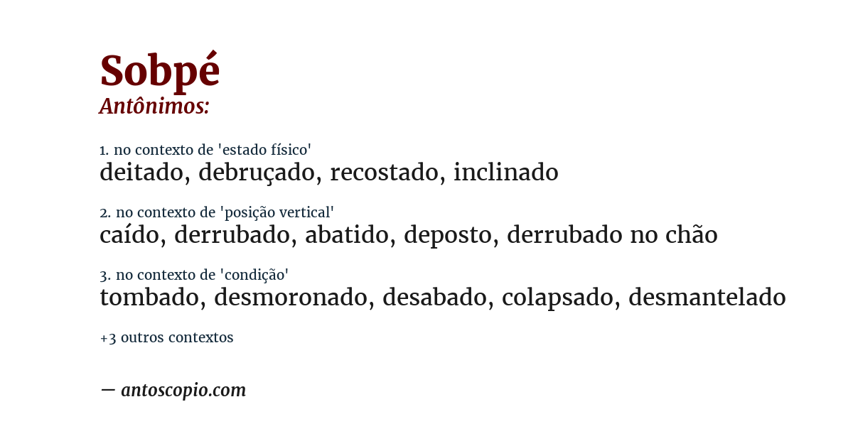 Antônimo de sobpé