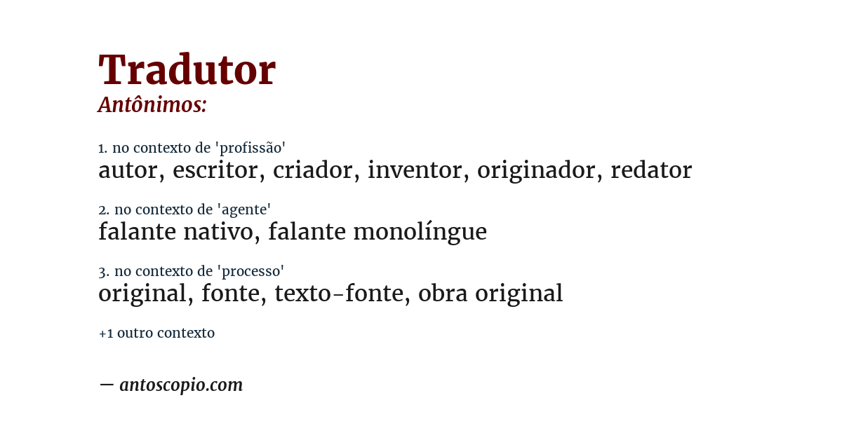 Antônimo de tradutor