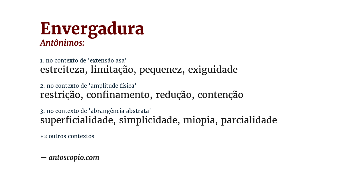 Antônimo de envergadura