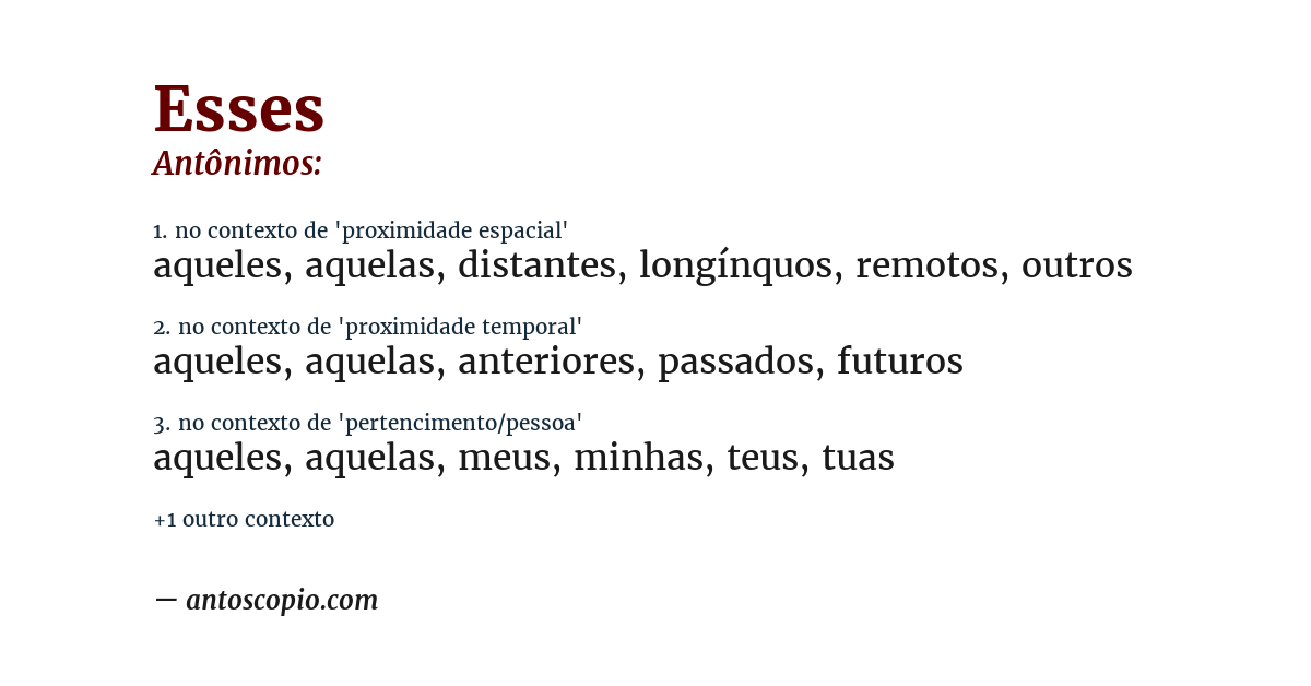 Antônimo de esses