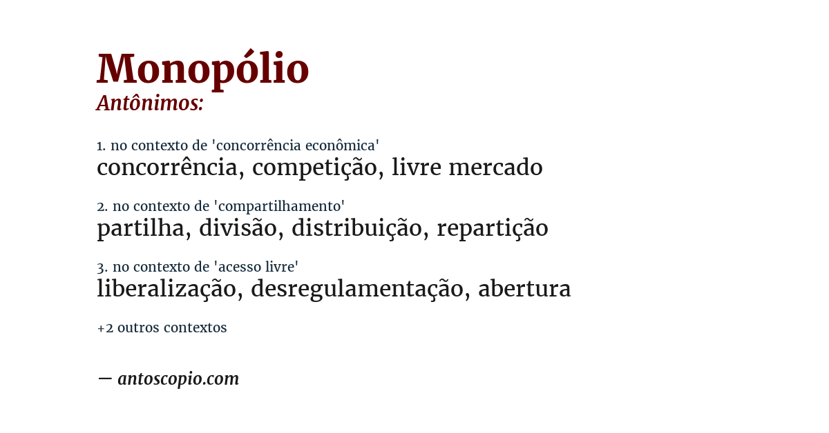 Antônimo de monopólio