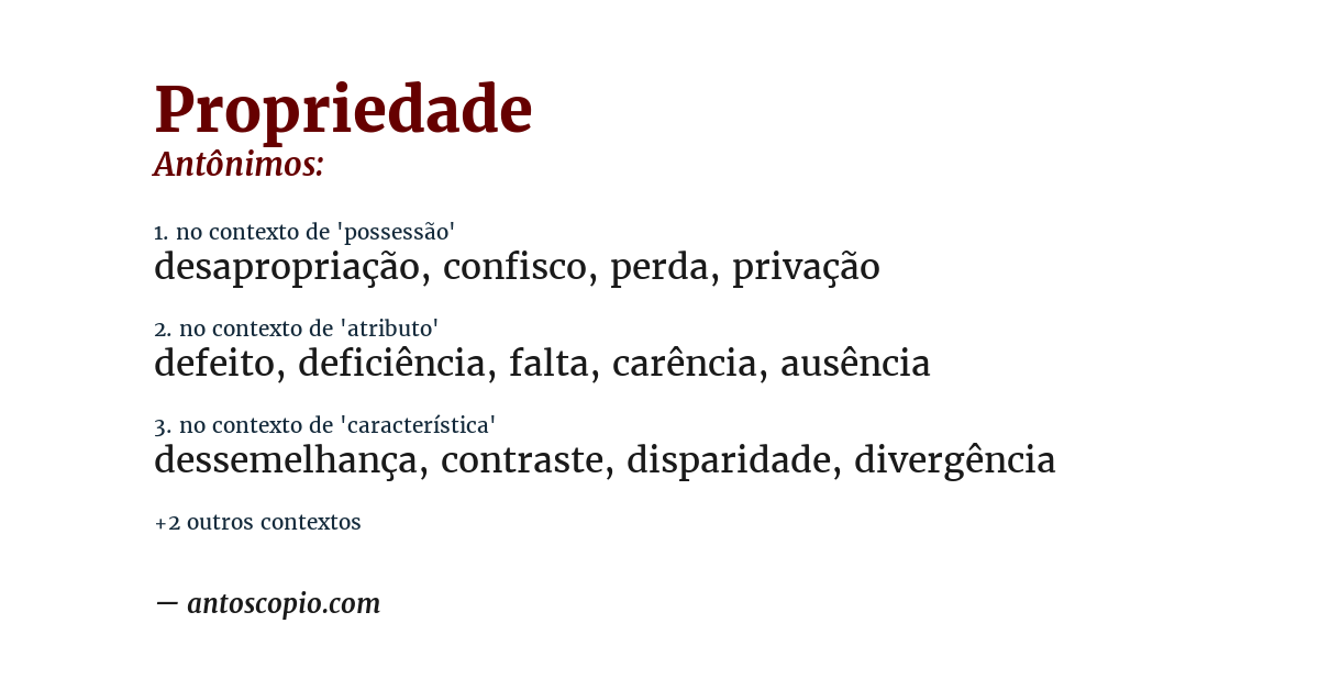 Antônimo de propriedade