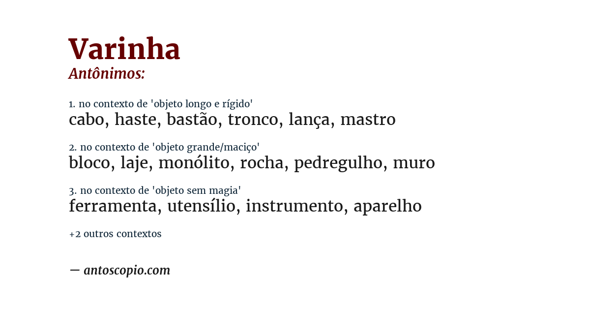 Antônimo de varinha