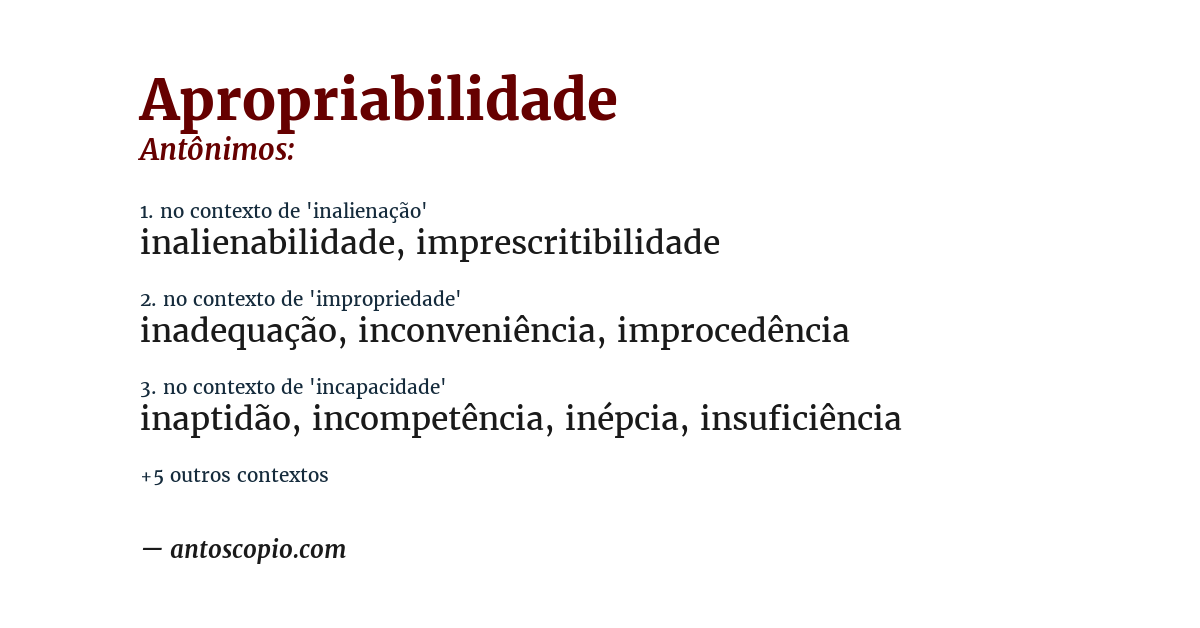 Antônimo de apropriabilidade