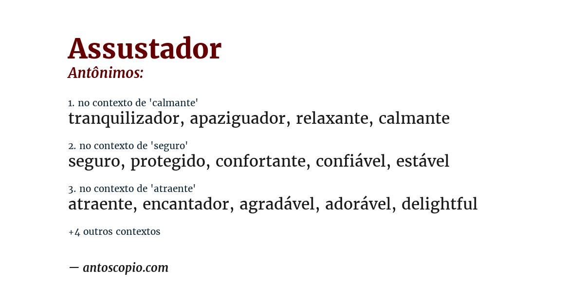 Antônimo de assustador