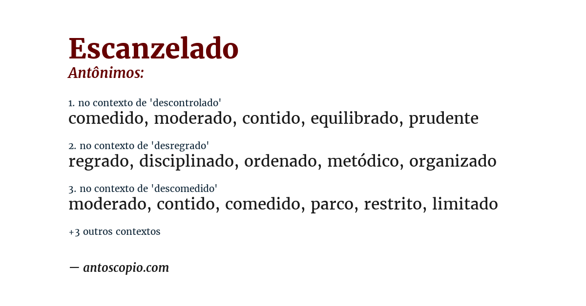 Antônimo de escanzelado