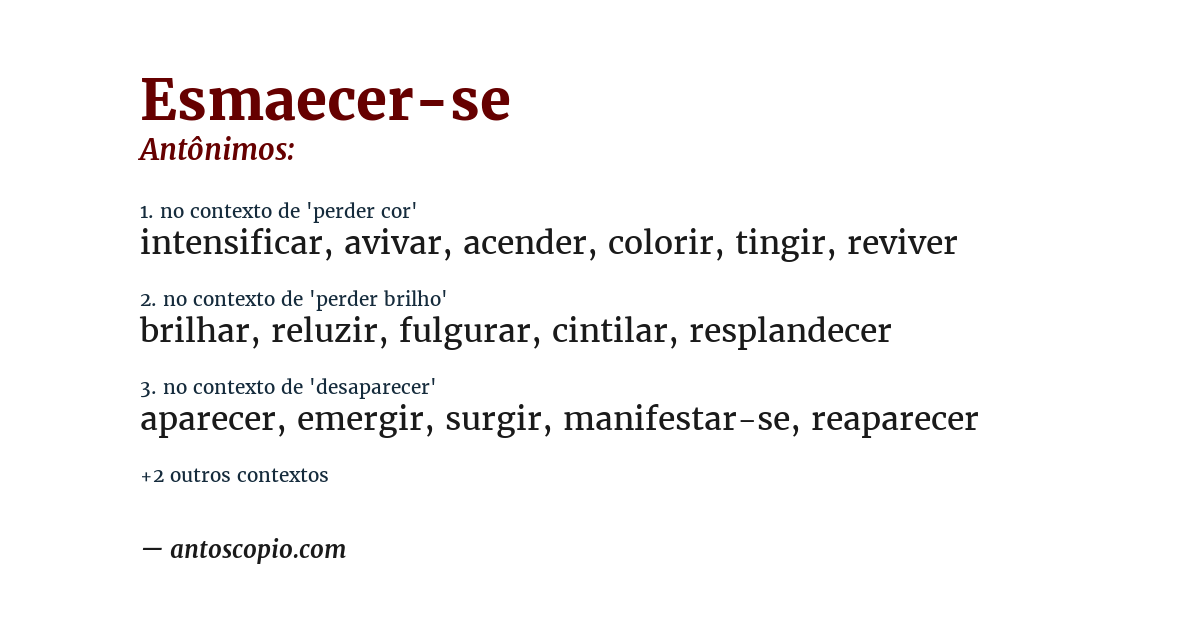 Antônimo de esmaecer-se