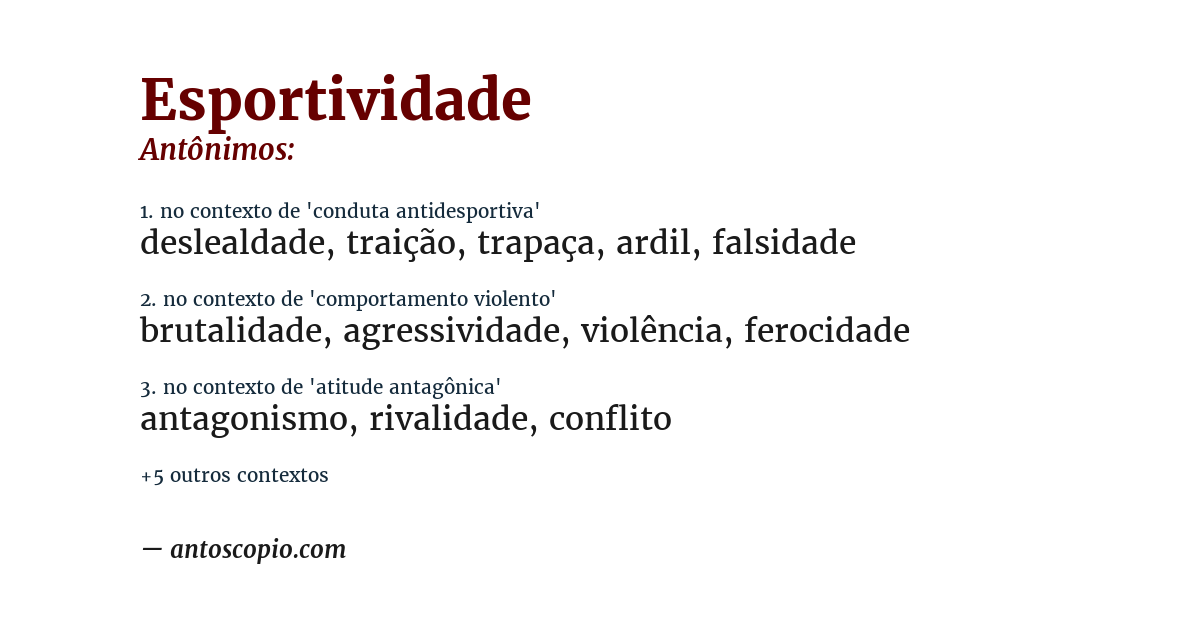 Antônimo de esportividade