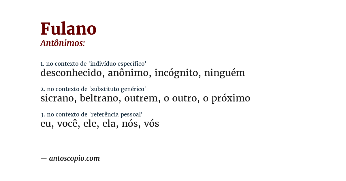 Antônimo de fulano