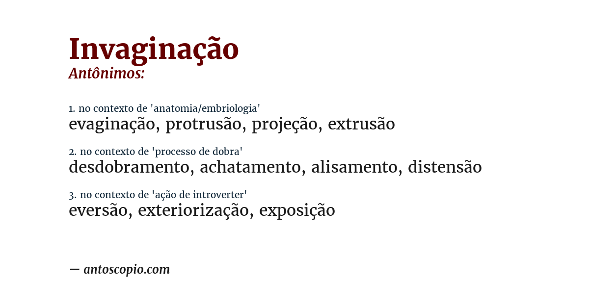 Antônimo de invaginação