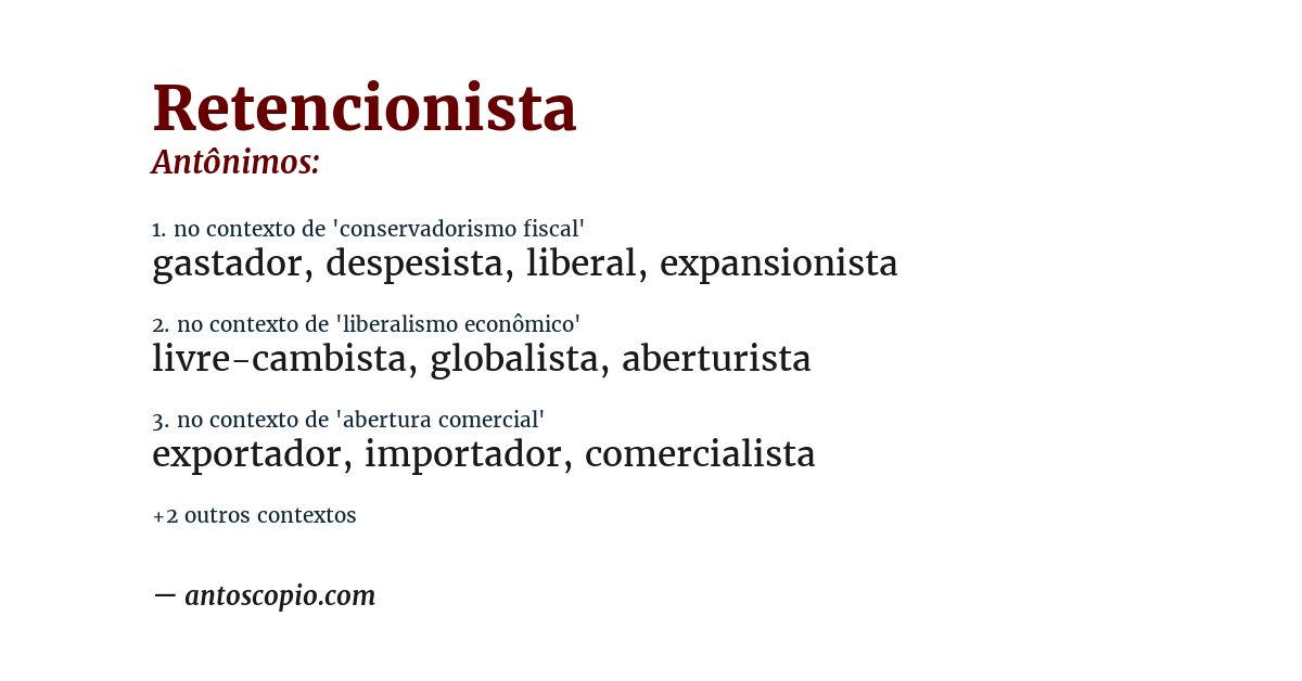 Antônimo de retencionista