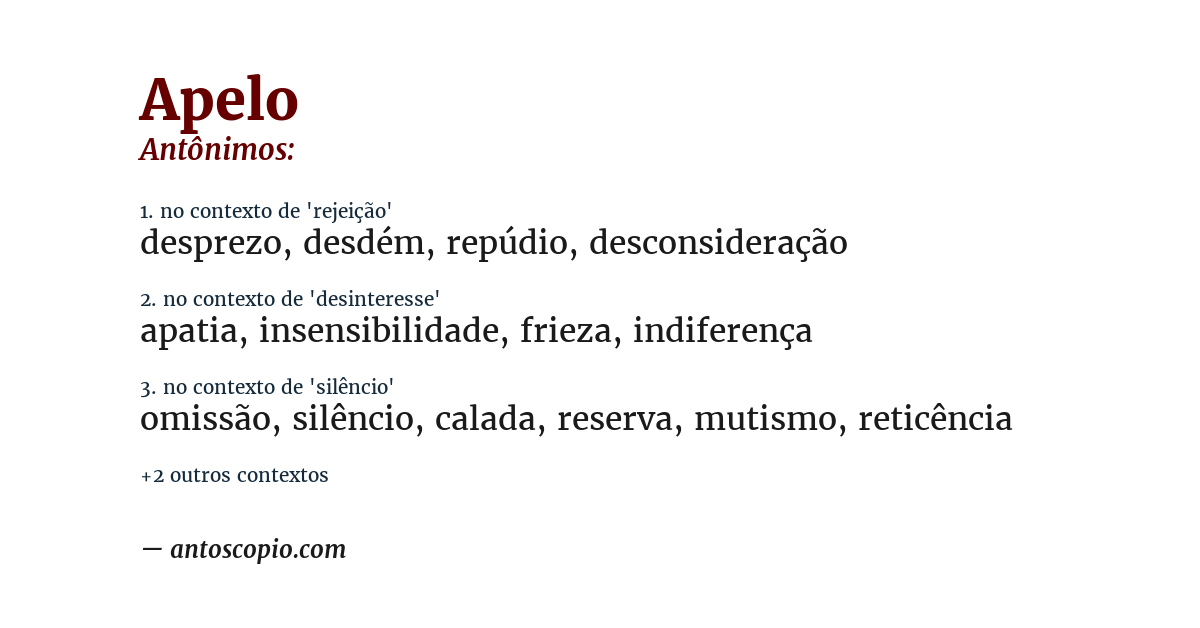 Antônimo de apelo