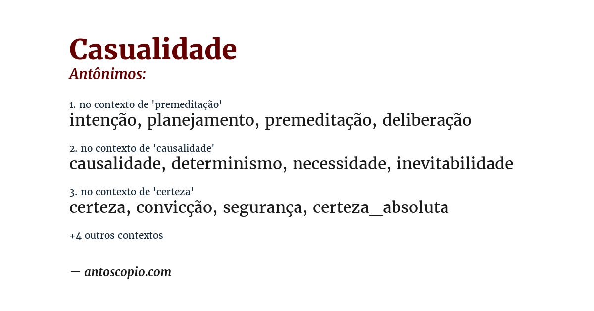 Antônimo de casualidade