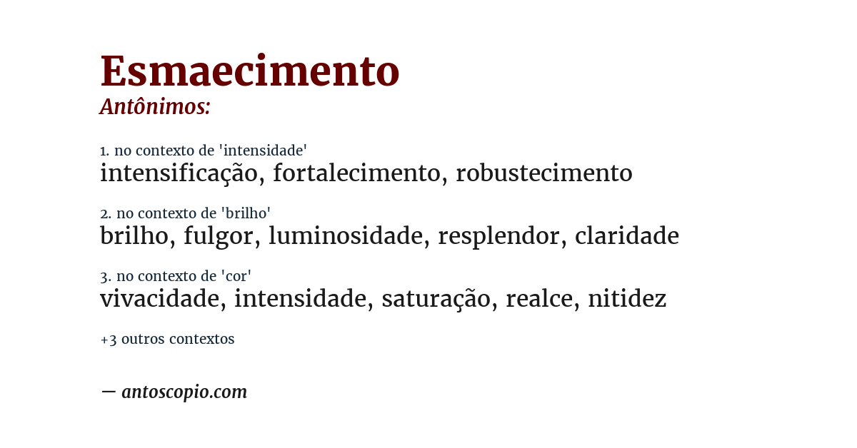 Antônimo de esmaecimento