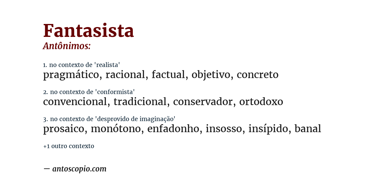 Antônimo de fantasista