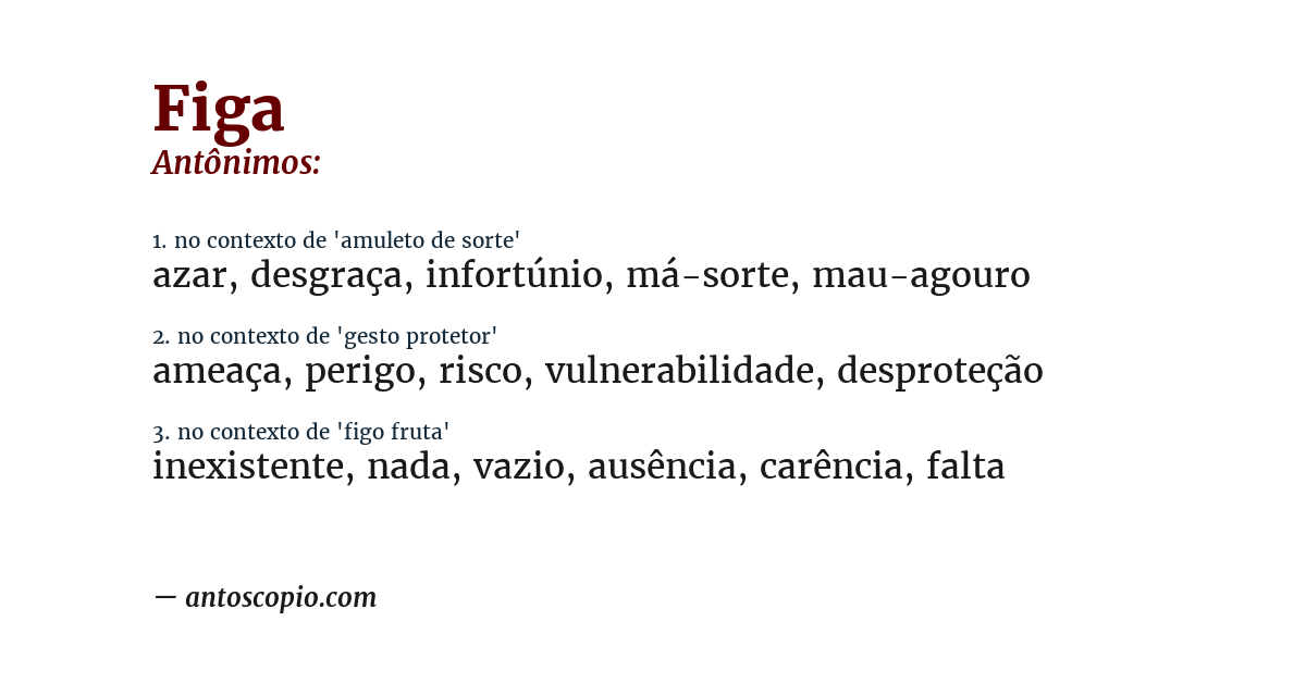 Antônimo de figa