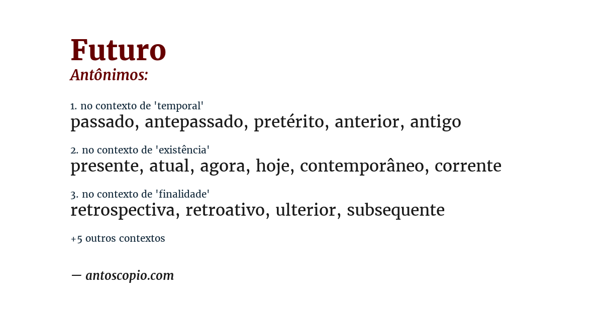 Antônimo de futuro