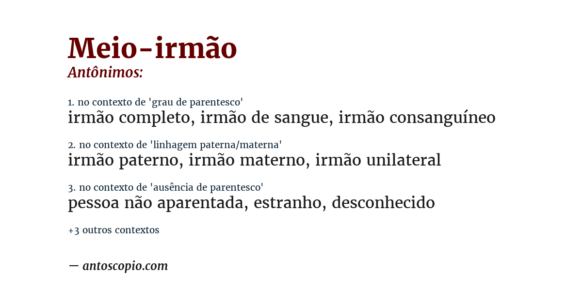 Antônimo de meio-irmão