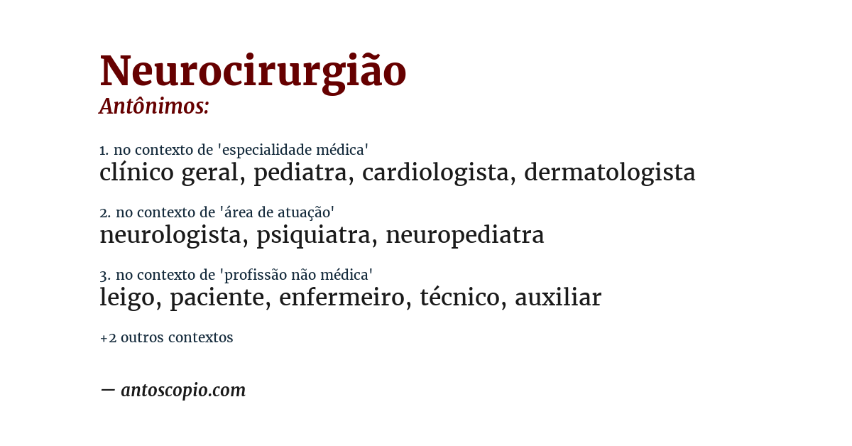 Antônimo de neurocirurgião