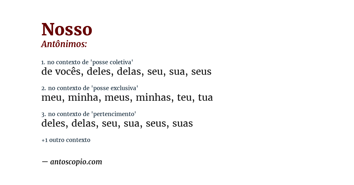 Antônimo de nosso