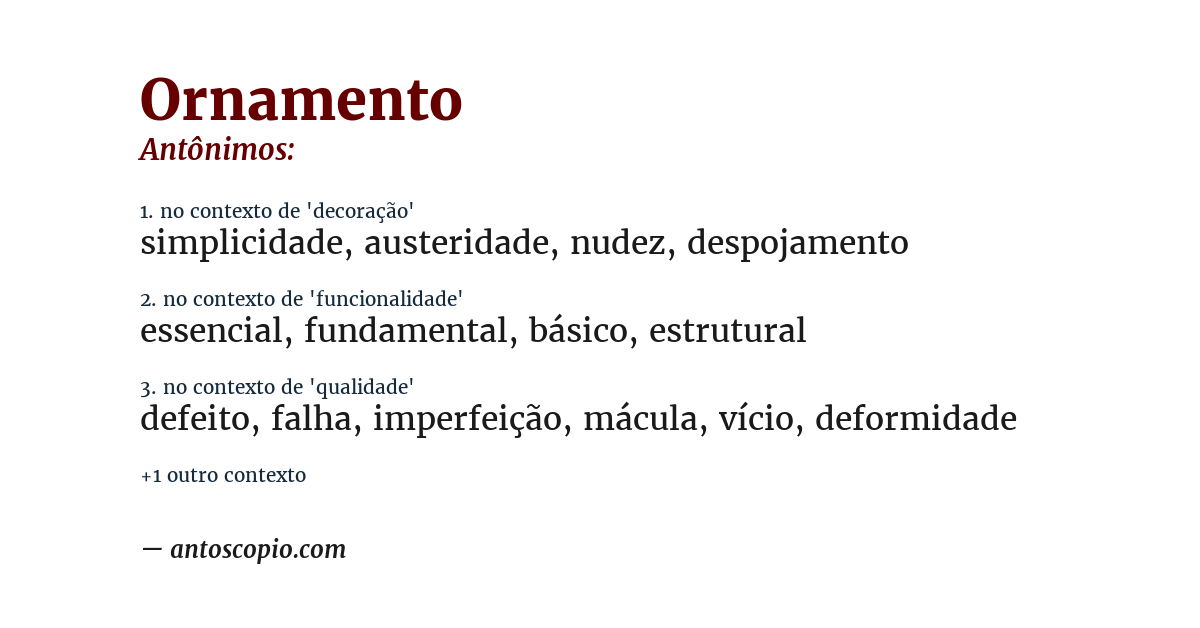 Antônimo de ornamento