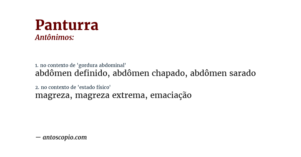 Antônimo de panturra