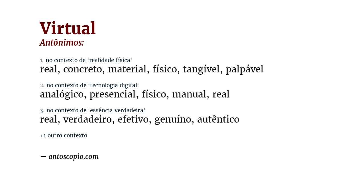 Antônimo de virtual