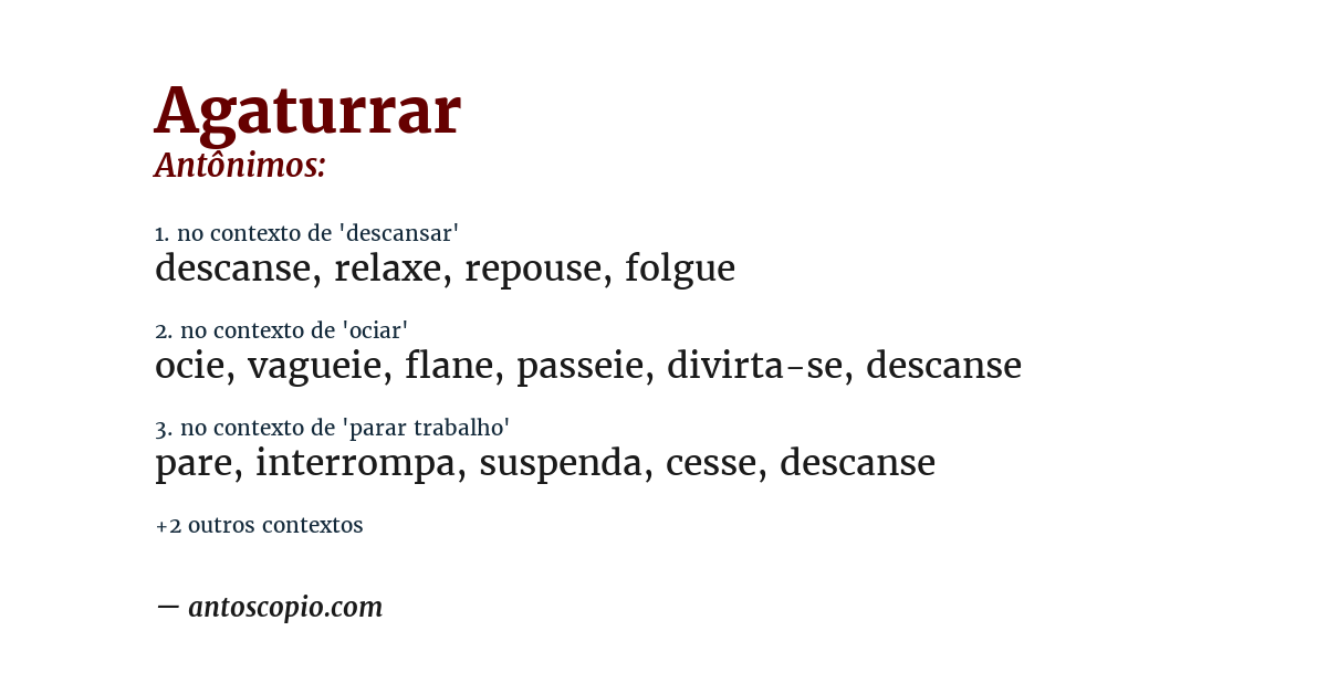 Antônimo de agaturrar