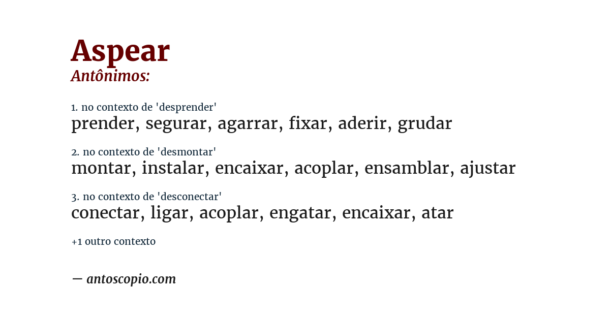 Antônimo de aspear